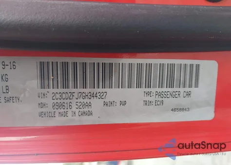 2016 Dodge Challenger R/T Scat Pack from USA, damaged, VIN 2C3CDZFJ7GH344327